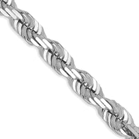14K White Gold 22" Diamond-cut Rope Chain with Lobster Clasp - 5.5mm Width