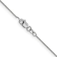 14K White Gold 22" Diamond-Cut Round Open Link Cable Chain - 0.8mm Width by Oro Pregiato