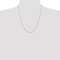14K White Gold 22" Diamond-Cut Round Open Link Cable Chain - 0.8mm Width by Oro Pregiato