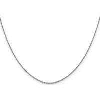 14K White Gold 22" Diamond-Cut Round Open Link Cable Chain Necklace with Lobster Clasp by Monteluci Fine Jewelry