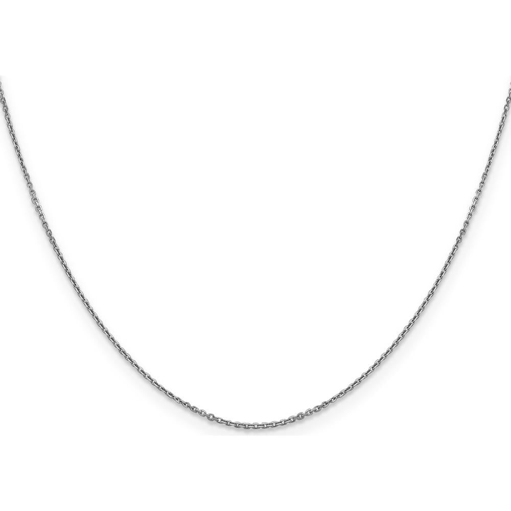 14K White Gold 22" Diamond-Cut Round Open Link Cable Chain Necklace with Lobster Clasp by Monteluci Fine Jewelry