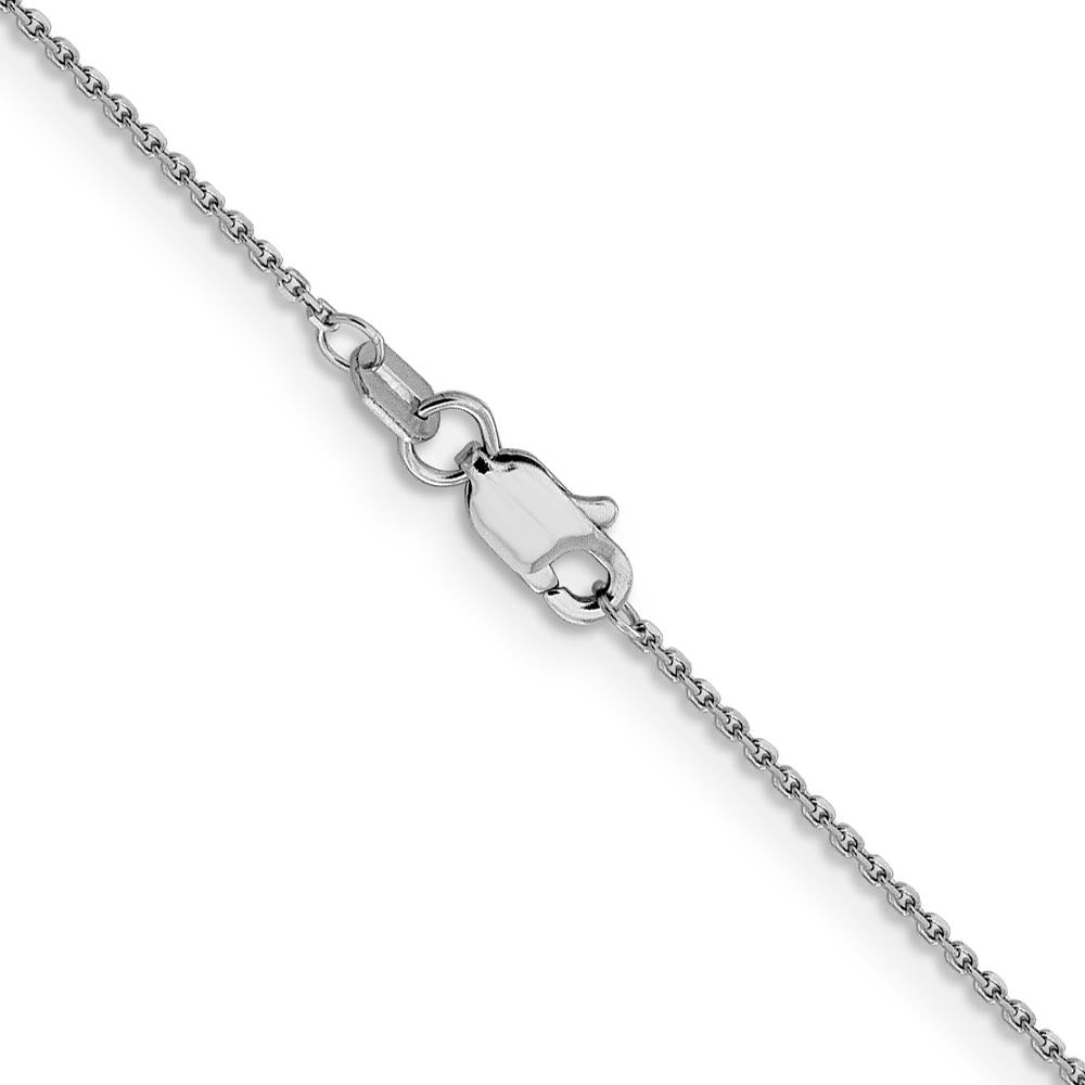 14K White Gold 22" Diamond-Cut Round Open Link Cable Chain Necklace with Lobster Clasp by Monteluci Fine Jewelry