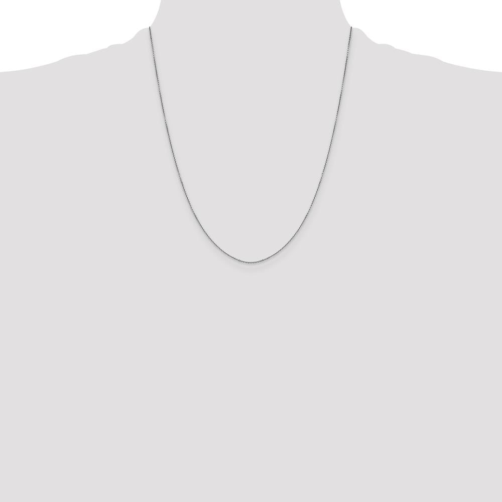 14K White Gold 22" Diamond-Cut Round Open Link Cable Chain Necklace with Lobster Clasp by Monteluci Fine Jewelry