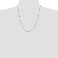 14K White Gold 22" Diamond-Cut Spiga Chain Necklace with Rhodium Plating by Oro Pregiato