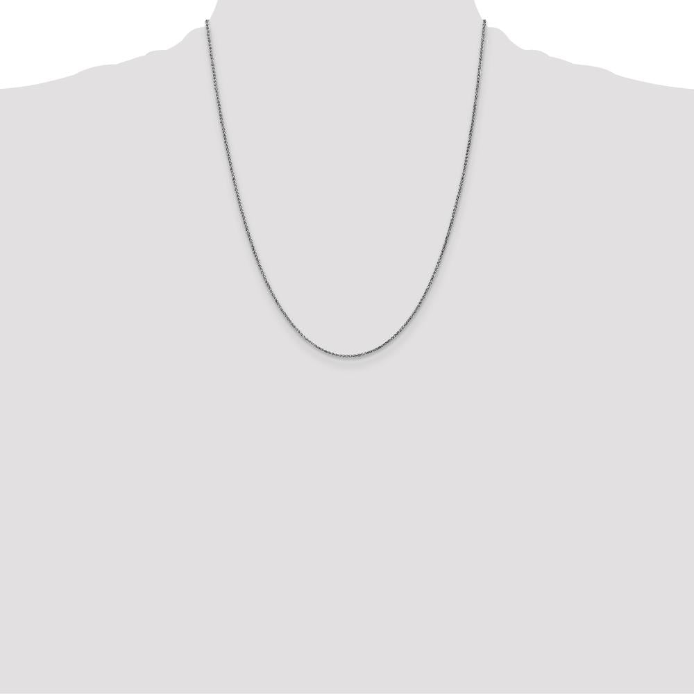 14K White Gold 22" Diamond-Cut Spiga Chain with Lobster Clasp by Oro Pregiato