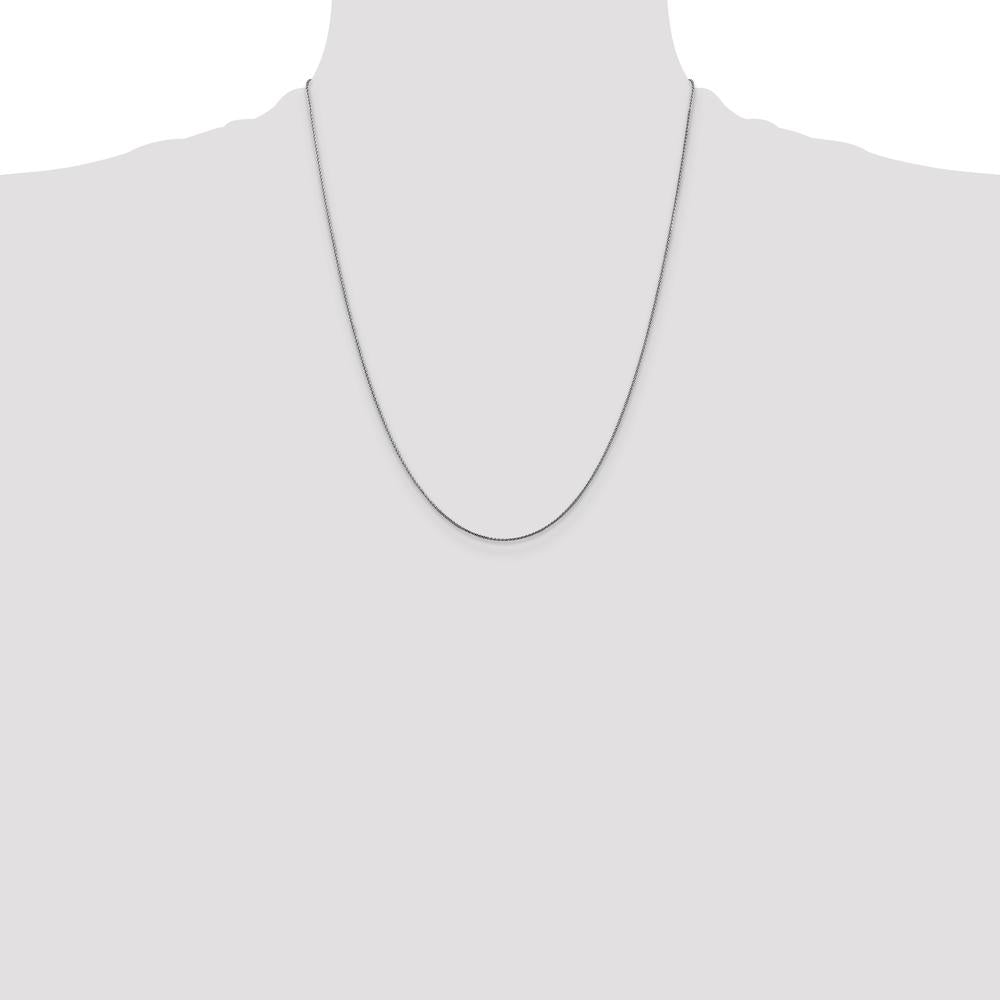 14K White Gold 22" Diamond-Cut Spiga Chain with Lobster Clasp by Oro Pregiato