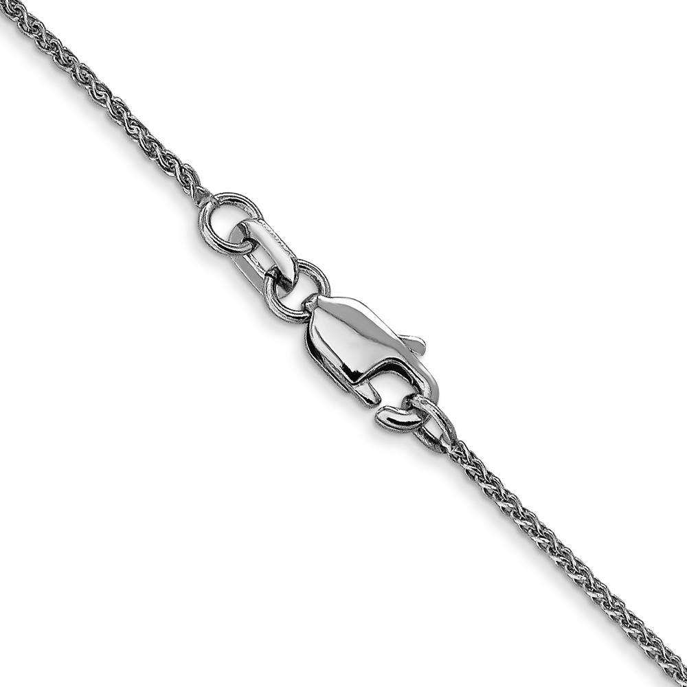 14K White Gold 22" Diamond-Cut Spiga Chain with Lobster Clasp - Rhodium Plated by Oro Pregiato