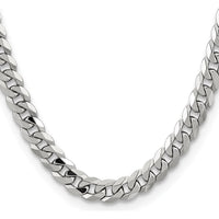 14K White Gold 22" Flat Beveled Curb Chain - 8.5mm Width with Lobster Clasp by 0