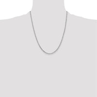 14K White Gold 22" Flat Figaro Chain Necklace with Lobster Clasp by 0