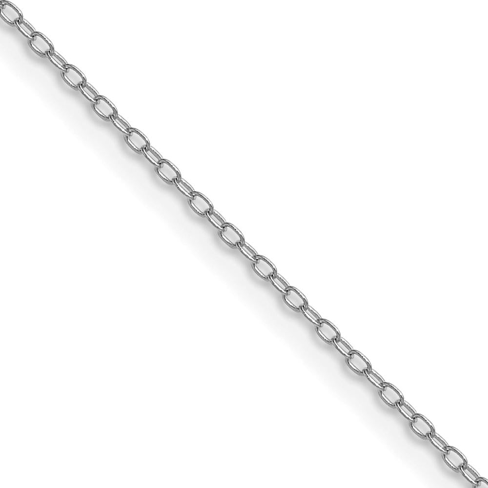 14K White Gold 22" Forzantine Cable Chain Necklace - 0.8mm Width by Oro Pregiato