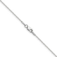 14K White Gold 22" Forzantine Cable Chain Necklace - 0.8mm Width by Oro Pregiato