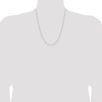 14K White Gold 22" Forzantine Cable Chain Necklace - 0.8mm Width by Oro Pregiato