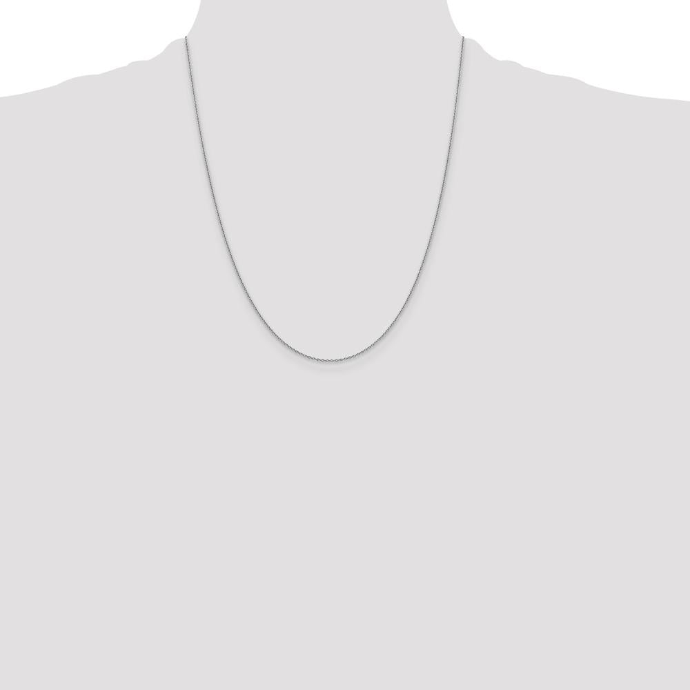 14K White Gold 22" Forzantine Cable Chain Necklace - Polished Finish by Oro Pregiato
