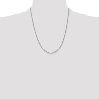 14K White Gold 22" Forzantine Cable Chain Necklace with Lobster Clasp - 1.8mm Width by Oro Pregiato