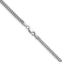 14K White Gold 22" Franco Chain Necklace with Lobster Clasp - Polished Finish by Oro Pregiato