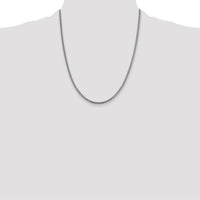 14K White Gold 22" Franco Chain Necklace with Lobster Clasp - Polished Finish by Oro Pregiato