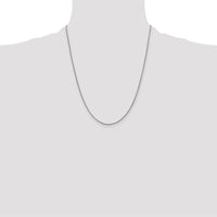 14K White Gold 22" Franco Chain with Lobster Clasp - 0.9mm Width by Oro Pregiato
