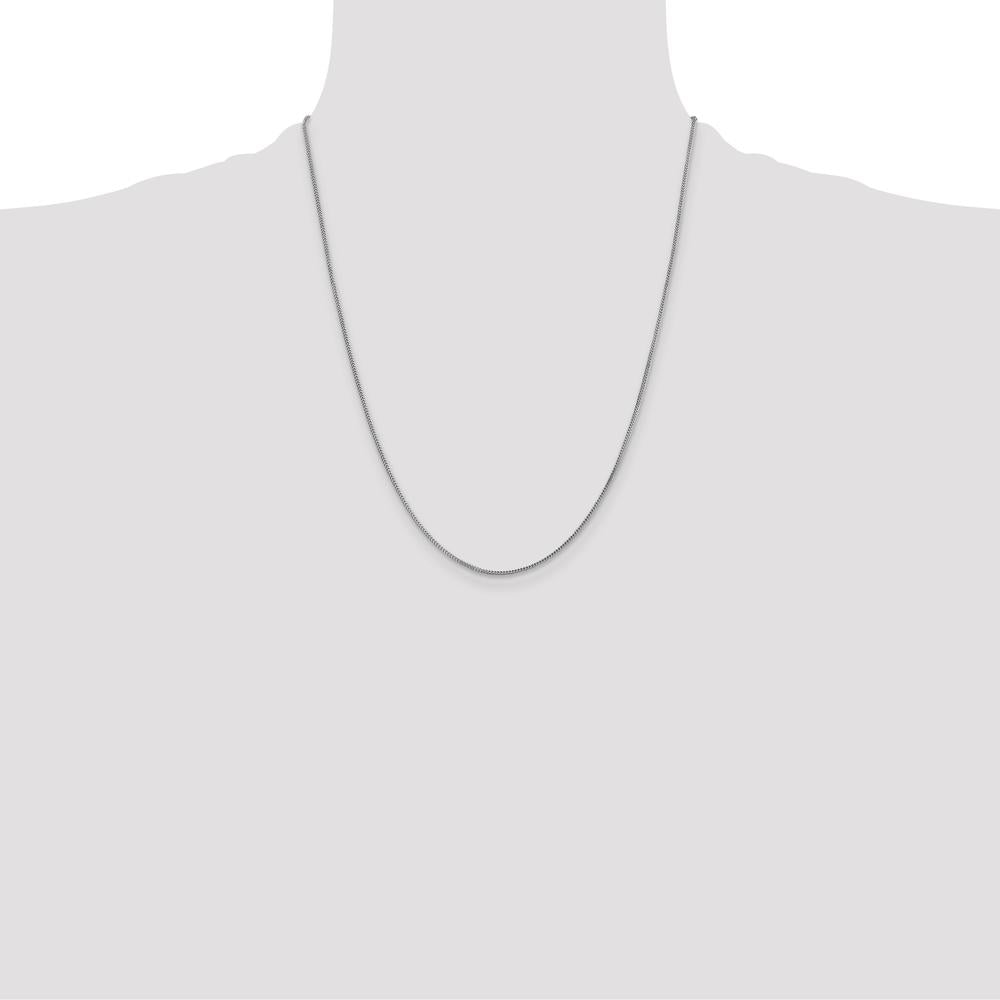14K White Gold 22" Franco Chain with Lobster Clasp - 0.9mm Width by Oro Pregiato