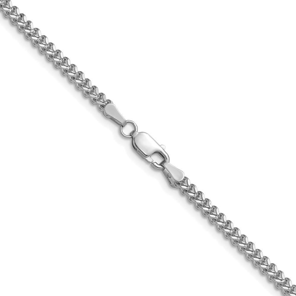 14K White Gold 22" Franco Chain with Lobster Clasp - 2mm Width by Oro Pregiato