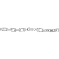 14K White Gold 22" French Cable Chain with Polished Finish - 4.8mm Width by Orozza Fine Jewelry