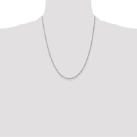 14K White Gold 22" Heavy Baby Rope Chain Necklace - 1.3mm Width, Polished Finish with Lobster Clasp by Oro Pregiato