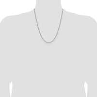 14K White Gold 22-Inch 2.2mm Semi-Solid Beveled Paperclip Chain by Oro Pregiato