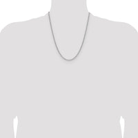 14K White Gold 22-Inch 3.0mm Beveled Paperclip Chain with Lobster Clasp by Oro Pregiato