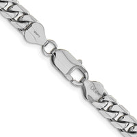 14K White Gold 22-Inch 6.25mm Solid Miami Cuban Chain with Rhodium Plating by Oro Pregiato