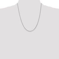 14K White Gold 22-Inch Box Chain Necklace with Polished Finish and Lobster Clasp by Oro Pregiato