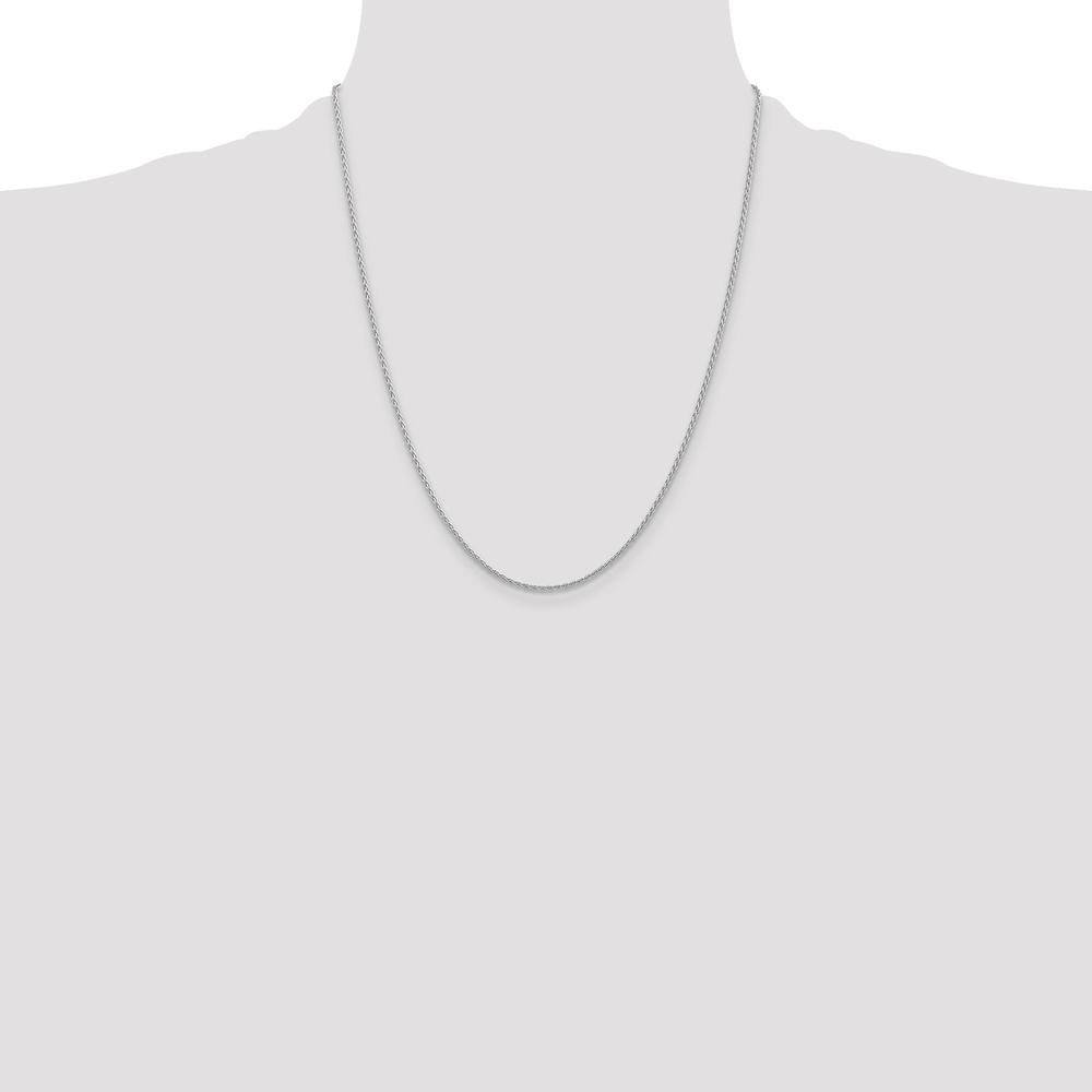 14K White Gold 22" Parisian Wheat Chain with Lobster Clasp by Oro Pregiato