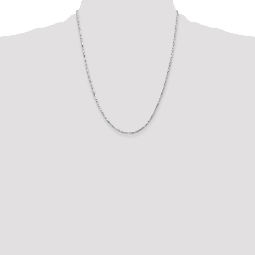 14K White Gold 22" Parisian Wheat Chain with Lobster Clasp - Polished Finish by Oro Pregiato