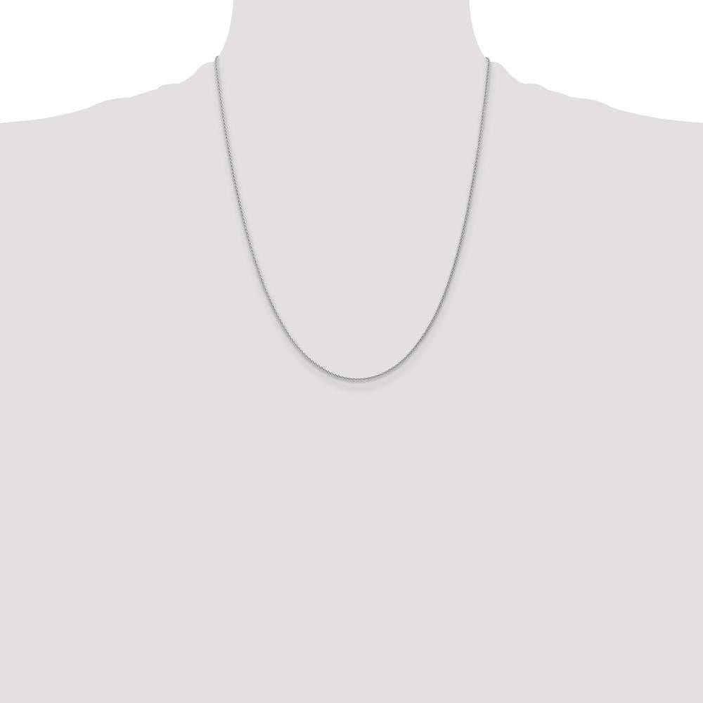 14K White Gold 22" Parisian Wheat Chain with Lobster Clasp - Polished Rhodium Finish by Oro Pregiato