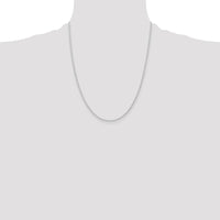 14K White Gold 22" Polished Cable Rope Chain Necklace with Rhodium Plating - Elegant, Timeless Design