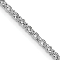 14K White Gold 22" Rolo Pendant Chain with Polished Finish by Oro Pregiato