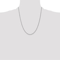 14K White Gold 22" Ropa Chain Necklace with Lobster Clasp - Polished Rhodium Plating by Oro Pregiato