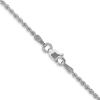 14K White Gold 22" Rope Chain Necklace with Lobster Clasp - 1.5mm Width by 0