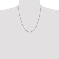 14K White Gold 22" Round Open Link Cable Chain with Lobster Clasp - 1.6mm Width by Oro Pregiato