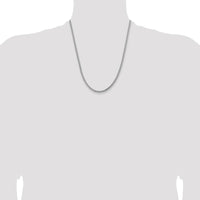 14K White Gold 22" Semi-Solid Box Chain Necklace with Lobster Clasp by IBGoodman