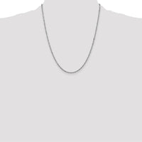 14K White Gold 22" Singapore Chain Necklace with Lobster Clasp - 1.7mm Width by Oro Pregiato