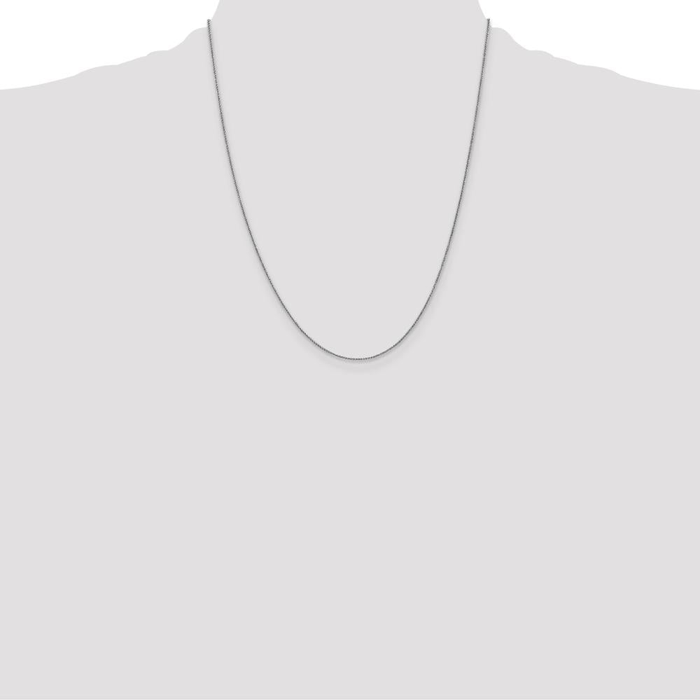 14K White Gold 22" Spiga Chain with Polished Finish and Lobster Clasp by Oro Pregiato