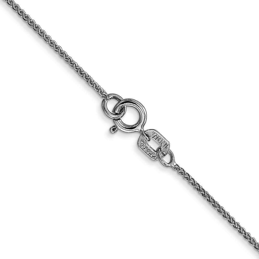 14K White Gold 22" Spiga Wheat Chain Necklace with Spring Ring Clasp by Oro Pregiato