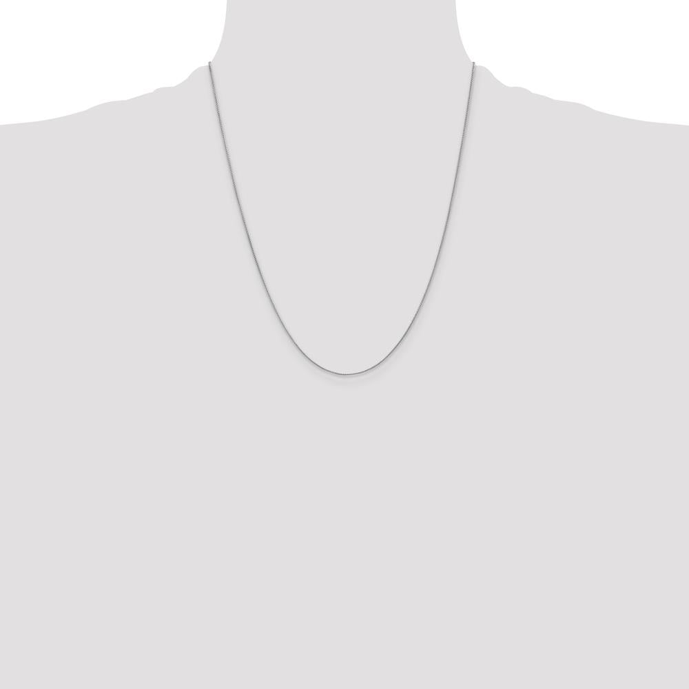 14K White Gold 22" Spiga Wheat Chain Necklace with Spring Ring Clasp by Oro Pregiato