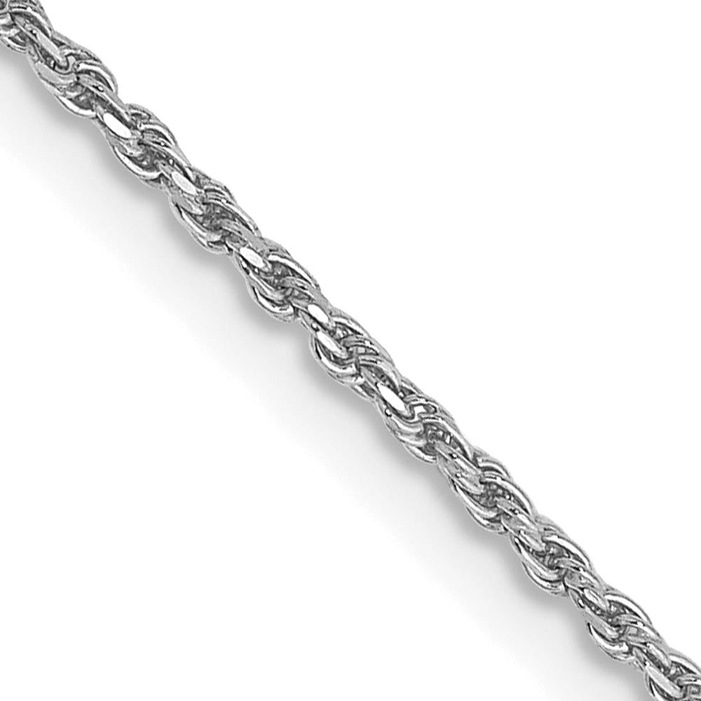 14K White Gold 24" 1.15mm Diamond-cut Rope Chain with Lobster Clasp by 0