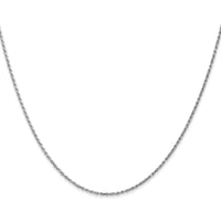 14K White Gold 24" 1.15mm Diamond-cut Rope Chain with Lobster Clasp by 0