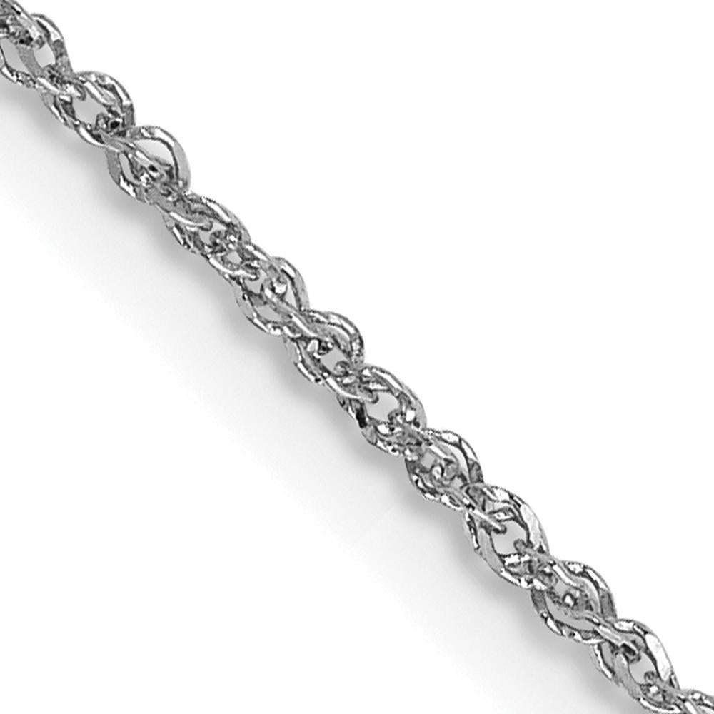 14K White Gold 24" 1.1mm Ropa Chain with Spring Ring Clasp by Oro Pregiato