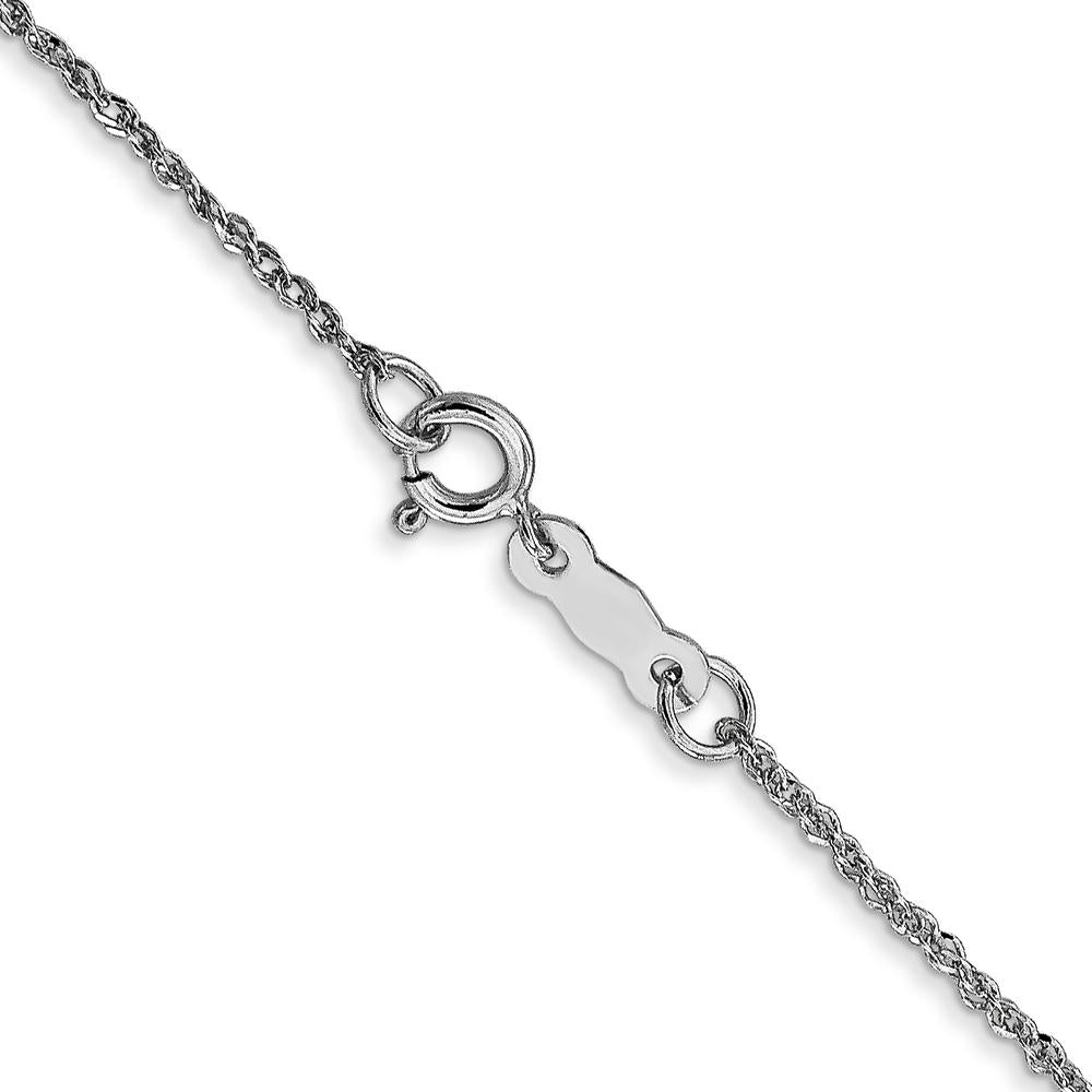 14K White Gold 24" 1.1mm Ropa Chain with Spring Ring Clasp by Oro Pregiato