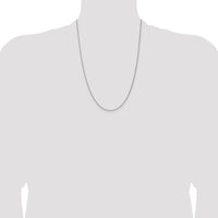 14K White Gold 24" 1.25mm Spiga Chain with Lobster Clasp - Rhodium Plated by Oro Pregiato