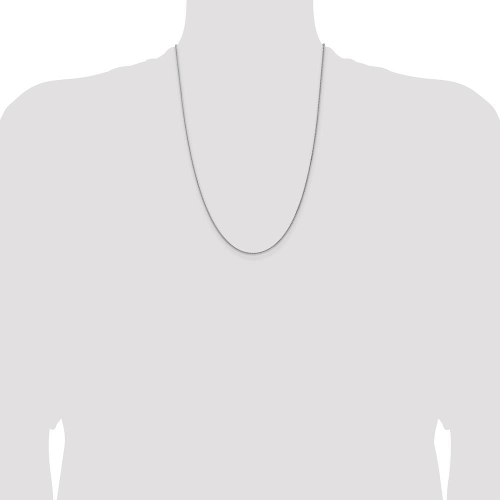 14K White Gold 24" 1.25mm Spiga Chain with Lobster Clasp - Rhodium Plated by Oro Pregiato