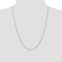 14K White Gold 24" 1.4mm Diamond-Cut Round Open Link Cable Chain with Lobster Clasp by Oro Pregiato