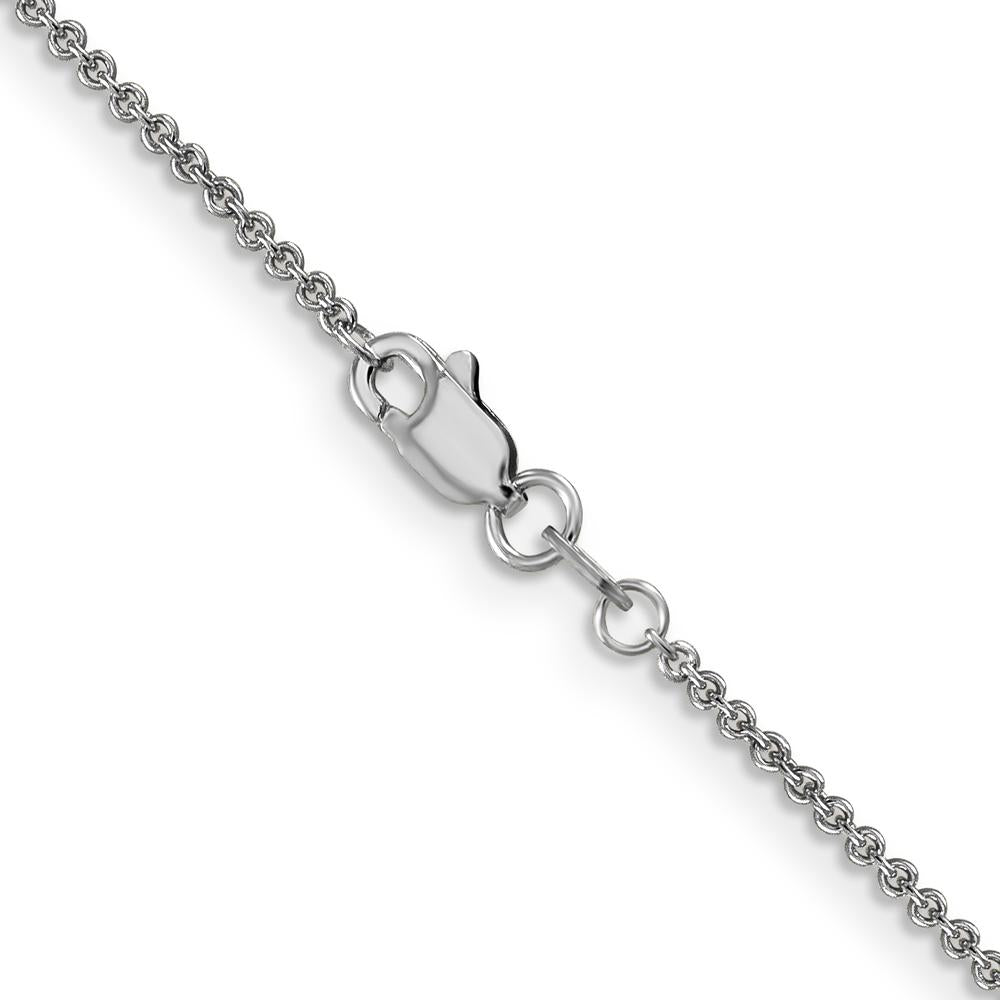 14K White Gold 24" 1.4mm Round Open Link Cable Chain with Lobster Clasp by Oro Pregiato